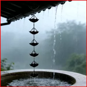 ST2 Dây chuyền mưa sen màu đen Trang trí máng xối thay thế sân vườn Thợ lặn nước TS2