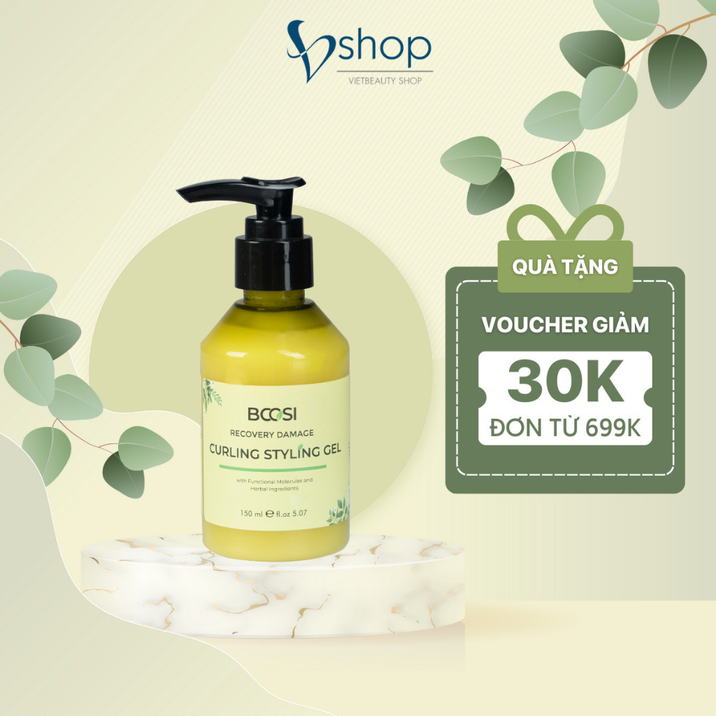 Gel Tạo Kiểu Định Hình Giữ Nếp Tóc Xoăn Bcosi Recovery Damage Curling Styling Gel 150ml [ MK ]