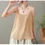 Vải lanh cổ điển dành cho nữ mùa hè Áo Vest đáy mỏng dáng rộng hơn Áo vải lanh Cotton bên trong