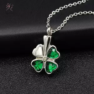 HNKMP Clover Urn Nelace cho tro - Món quà mặt dây chuyền tưởng niệm trang sức hỏa táng.