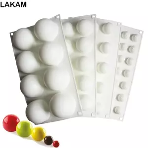 Khuôn sô cô la hình cầu Silicon LAKAM, Khuôn bánh Silicon tự làm Mousse kiểu Pháp, Dụng cụ làm bánh hình cầu Khuôn Silicon nửa quả cầu thực phẩm hình cầu Dụng cụ trang trí máy nướng