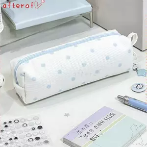 Bút chì AFOF, Túi đựng bút màu kem đa chức năng, Túi đựng văn phòng phẩm dung lượng lớn chấm bi Hàn Quốc dành cho học sinh