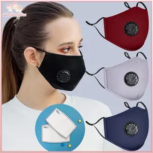 THÊM Mặt nạ bụi PM2.5 chống ô nhiễm Có thể giặt được và tái sử dụng Miếng đệm có thể cắm được Cotton Unisex Du lịch PPE Mặt nạ thoải mái và thoáng khí BSS