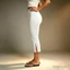 MAPLEPOET-Nữ Slim Fit Capri Quần cạp cao bên xẻ viền mềm mại co giãn cho thường ngày