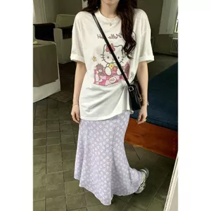 Mùa hè nữ Hàn Quốc Phong cách mới Fat mm Thời trang đi lại giản dị Váy hoa tinh tế Váy chữ A