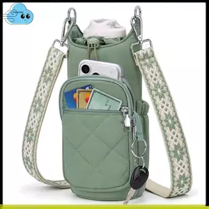 Túi đựng bình nước an toàn, Túi đeo chéo cách nhiệt có túi điện thoại để đi bộ, du lịch