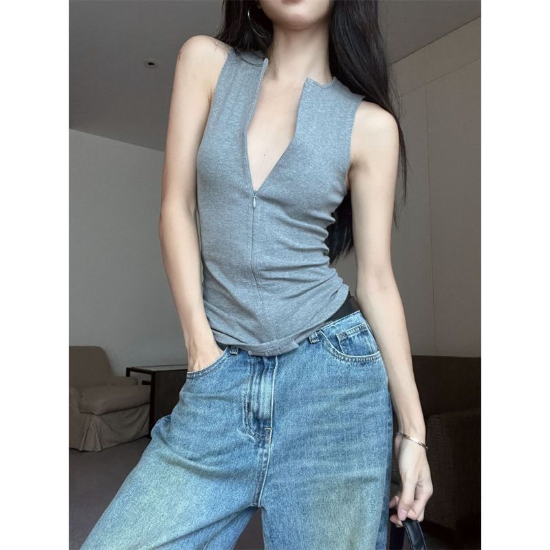 [Giảm giá có hạn trong thời gian] Áo thun ngắn cổ tròn màu xám mỏng vừa vặn cho nữ mùa hè Hot Girl Thời trang đường phố cao cấp Tất cả