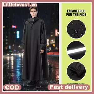 Littleloves1 Áo Mưa Chống Thấm Nước Cho Xe Đạp Điện Người Lớn Xe Máy Thiên Tính Bền Ngoài Trời Có Mũ Trùm Đầu Áo Choàng formuting VN