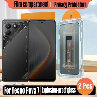 1- 2 Chiếc Đơn Giản Dán Kính Cường Lực Chống Gián Điệp Bảo Vệ Màn Hình Riêng Tư Cho Tecno Pova 7 4G Pro 5G Bảo Vệ Flim