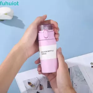 Cốc giữ nhiệt Mini FUHUIOT, Mở một nút với cốc cách nhiệt bỏ túi ống hút, Cốc giữ nhiệt 150 / 250ml bằng thép không gỉ dễ thương giữ ấm