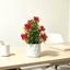 {WELV}White Pot 9-Bloom Faux Lily Plant Plastic Stems Realistic Look for Indoor Spaces