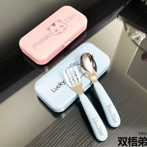 Muxiu 316 Thép Không Gỉ Trẻ Em Hoạt Hình Bộ Đồ Ăn Bộ Hộ Gia Đình Dễ Thương Cho Bé Ăn Thìa 6.11