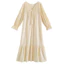 Phụ Nữ Màu Vàng Cotton Dài Tay Váy Bộ Đồ Ngủ Vintage Váy Ngủ Nữ Váy Ngủ Đồ Ngủ