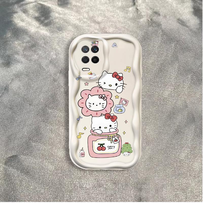 Thích hợp cho OPPO A54 4G 3D Wave Soft TPU Kitty Cat Vỏ điện thoại chống sốc