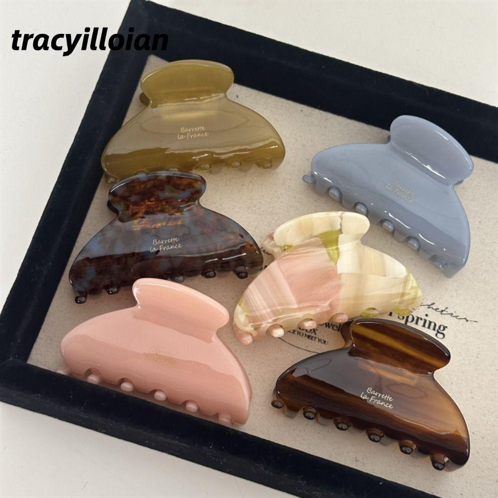Kẹp Tóc TRACEILLOIAN, Kẹp Vuốt Tóc Kích Thước Vừa Acetate, Mũ Đội Đầu Thời Trang Phụ Kiện Tóc Mũ Barrette Nữ
