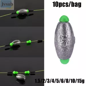 JVSUB 10 Chiếc Hình Ô Liu Chất Lượng Cao Mở Miệng Ống Chìm Trọng Lượng Bổ Sung Sinker