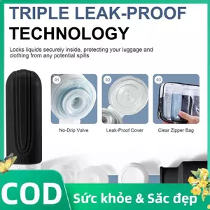 Trong kho 90ml Silicone Travel chai Set leakproof bơm lại container cho dầu gội Lotion cá tuyết
