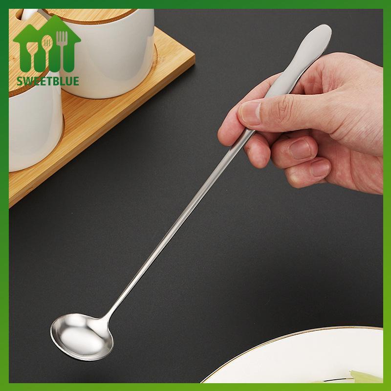 Muỗng cà phê tay cầm dài bằng thép không gỉ SWEET cho đuôi tóc, cà phê đá và trà - Muỗng trộn có tay cầm dễ dàng n