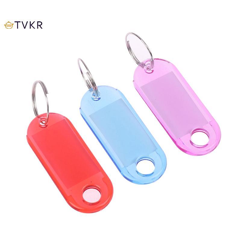 TVKR 10 chiếc móc khóa nhiều màu kèm nhãn ID thẻ hành lý, phân loại khách sạn, màu sắc ngẫu nhiên OIK
