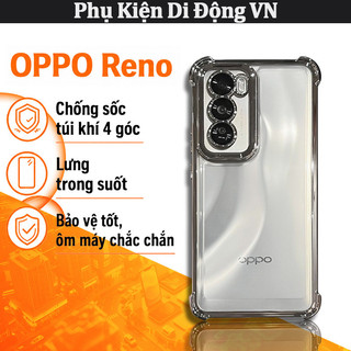Ốp lưng OPPO Reno trong suốt viền kim loại chống sốc không ố vàng cho Reno 8 9 10 11 12 13 14 Pro 5G