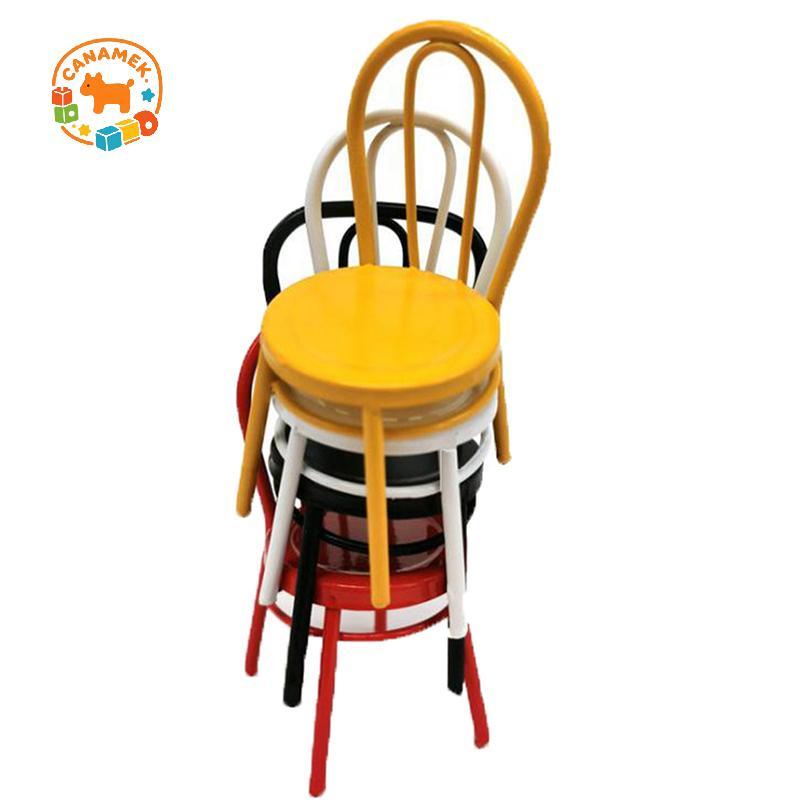 CANAMEK 1 / 12 Nhà Búp Bê Nội Thất Thu Nhỏ Ghế Kim Loại Nhà Búp Bê Phụ Kiện CSF