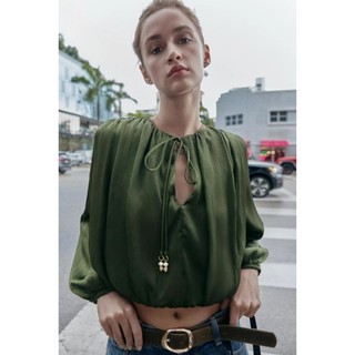Áo sơ mi ngắn tay cổ chữ V tròn ZA 3897051