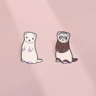 Hoạt Hình Dễ Thương Ferret Men Trâm Sáng Tạo Và Thú Vị Động Vật Huy Hiệu Ba Lô Quần Áo Phụ Kiện Quà Tặng Cho Bạn Bè