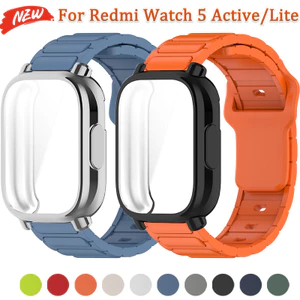 Ốp lưng TPU + srap silicon cho Redmi Watch 5Active / 5 Lite vòng tay dây đeo thể thao Vỏ màn hình chống trầy xước