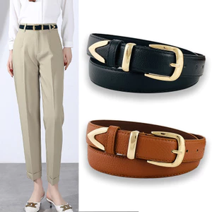 Thắt Lưng Retro Phong Cách Đen Vàng Khóa Quần Jean Thắt Lưng Mỏng Phong Cách Phù Hợp Với Quần Thắt Lưng 26.5.21