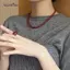 AqToCna Màu Đỏ Mã Não Đá Tự Nhiên Đính Hạt Nelaces Dành Cho Nữ Mạ Vàng Hạt Chokers Pendientes AqToCna