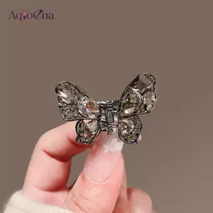 AqToCna 1 Cái Cao Cấp Nữ Nổ Bên Tóc Kẹp Dễ Thương Pha Lê Bướm Nhỏ Vuốt Tóc Ngọt Ngào Hàn Quốc Tóc Thời Trang Top Clip AqToCna