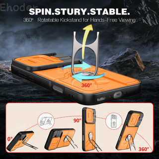 Vỏ cửa sổ đẩy chống sốc cho Honor 400 Lite 4G 5G 2026 Vỏ từ tính sang trọng cho Honor400Lite 400Lite 360° Ốp điện thoại bảo vệ giá đỡ có thể xoay được