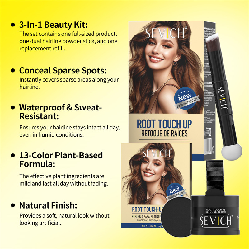 SEVICH Root Touch up Refill Thay thế Hairline Retouch Repair Hair Shadow Powder Bộ 3 món