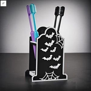 Giá đỡ bàn chải đánh răng Gothic Thiết kế dơi Nhà sắp xếp phòng tắm Giá đỡ bàn chải đánh răng 4 khe cho quầy phòng tắm