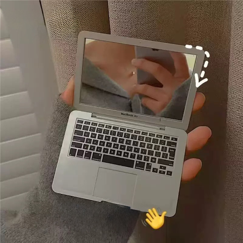 Mới Mini Gấp Gương Di Động Sáng Tạo Trang Điểm Gương Laptop Máy Tính Để Bàn Nhỏ Gọn Du Lịch Gương