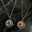Vòng cổ mặt dây chuyền Zircon biển Sunrise - Men mạ vàng tròn Zircon - Có thể điều chỉnh 41-50cm 5g Unisex
