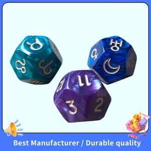 3 Cái / bộ 12 Mặt Tarot Xúc xắc Nhựa Đa Chiều Chiêm Tinh Học Chòm Sao Bói Toán Thẻ Trò Chơi Xúc xắc Cho Nhà Chiêm Tinh