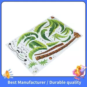 Nhãn dán cây cọ dừa Decal dán tường bãi biển nhiệt đới Nhãn dán phông nền phòng khách