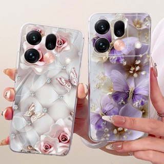 Dành Cho OPPO Find X9s Pro 5G Ốp Lưng Hoa Bướm Mềm Mại Trong Suốt Silicon TPU Bảo Vệ Cho OPPO Find X9s CPH2873 FindX9s Vỏ