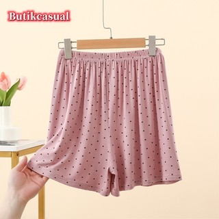 Quần short nữ in hình modal mùa hè eo cao Quần ngắn ống rộng bộ đồ ngủ mới mỏng co giãn thoáng khí quần short