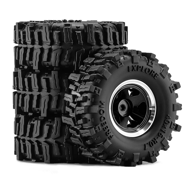 4 40mm 3mm Hex 0.7 "Kim Loại RC Bánh Xích Lốp Và Bánh Xe Cho 1 / 30 Trục SCX30 Ford Bronco Wrangler K10 Nâng Cấp Phần