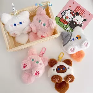E-WOITD Dễ Thương Sang Trọng Búp Bê Mèo Mặt Dây Chuyền Cô Gái Bapa Búp Bê Mặt Dây Chuyền Cặp Đôi Túi Móc Khóa Quà Tặng Trang Trí Móc Khóa Hoạt Hình Hình E-WOITD
