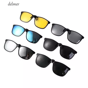 DELMER Kính Chống Nắng Retro Nữ Câu Cá Tầm Nhìn Ban Đêm Ống Kính Chăm Sóc Thị Lực Thay Đổi Màu Sắc Lật Lên Kẹp Trên Kính Mát