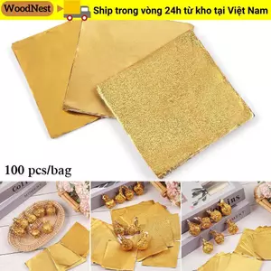 GỖ 100 Chiếc Giấy Nhôm May Kẹo Nướng Thiếc Trang Trí Thực Phẩm Tiệc Cưới Tiếp Liệu Giấy Gói