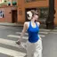 Dây chữ U Dây Camisole có miếng đệm ngực Mùa hè Phong cách mới Slim-fit Slimm