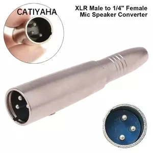 CATIYAHA 1 Cái Bộ chuyển đổi âm thanh nổi micrô, XLR Nam sang 1 / 4 "Nữ 6.35 / 6.5mm Bộ chuyển đổi loa Mic, Giắc cắm đầu nối cáp 3Pin AUX Jack Mono Female