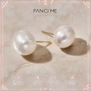 Bông tai hình ngọc trai & kim cương FANCIME Luna