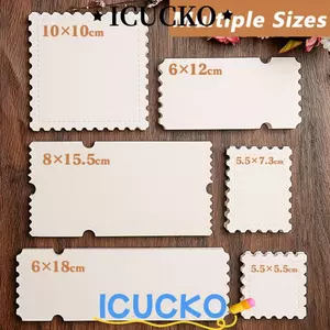 ICUCKO 25 Chiếc Giấy Màu Nước, Tem / Vé Hình Dạng Nổi Trống Thiết Kế Giấy Nghệ Thuật, Dày Mịn Đường Vẽ Tay Phong Cách Thẻ Đánh Dấu Trang Thêu Sò