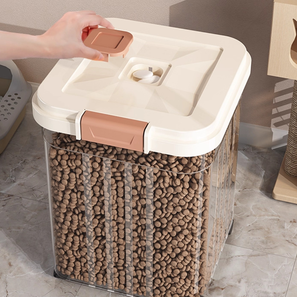 Thùng Đựng Thức Ăn Chó Mèo HomeMate Có Bánh Xe, Hộp Đựng Hạt Kín Khí Chống Ẩm Dung Tích Lớn 5KG–15KG