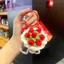 Hoàn Thành Móc Len Sáng Tạo Tay Bó Túi Đồ Trang Trí Handmade Hoa Hồng Mini Mặt Dây Chuyền Quà Tặng Móc Bó Hoa